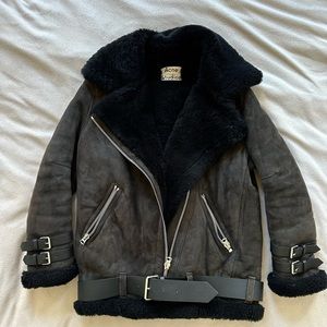 Acne Studios suede velocite shearling jacket